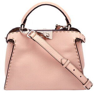 Fendi Peekaboo Essential Selleria shoulder handbag pink leather